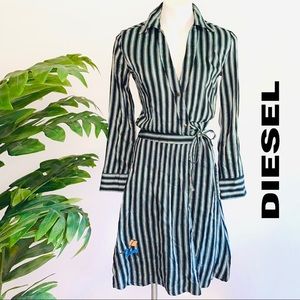 d i e s e l :: Pinstripe Wrap Cotton Dress